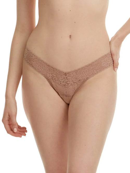 Hanky Panky Daily Lace™ Low Rise Thong in Taupe