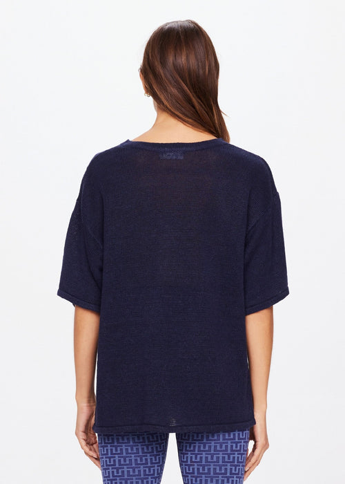 The Upside Knitted Sam Tee in Navy