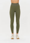 The Upside Ribbed Seamless 25in Midi Pant in Olive
