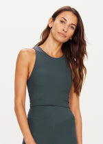 The Upside Ribbed Jacinta Tank in Petrol