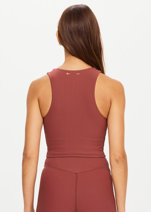 The Upside Ribbed Jacinta Tank in Brown