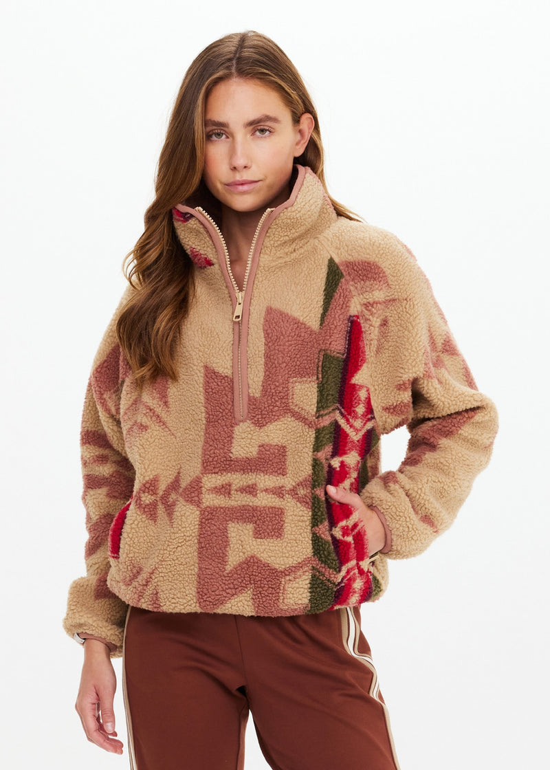 The Upside Totem Harlow Fleece Zipthrough in Rosewater