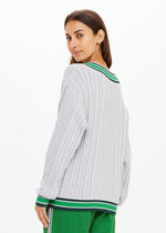 The Upside Josette V-Neck Sweater in Grey