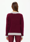 The Upside Josette V Neck Knit Sweater in Merlot