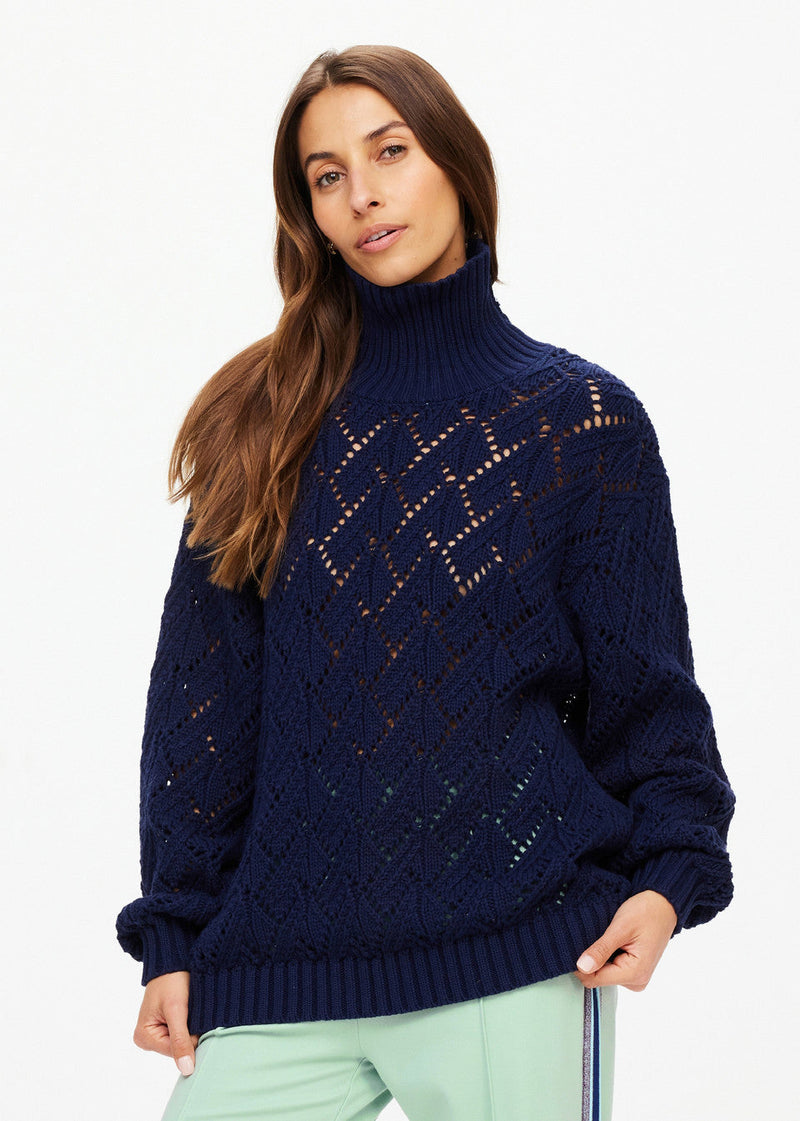 The Upside Clementine Knit Crew in Navy