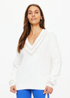 The Upside Seymour Sweater in White and Beige