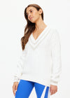 The Upside Seymour Sweater in White and Beige