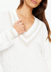 The Upside Seymour Sweater in White and Beige