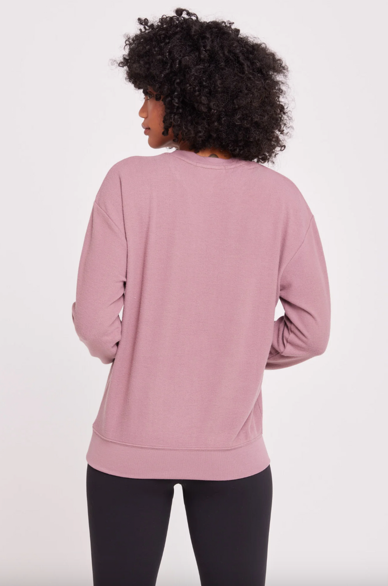 Spiritual Gangster Peace Relaxed Savasana Sweater in Dusty Fig